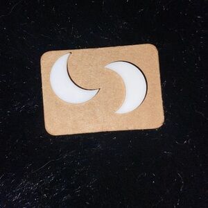 White Crescent Moon earrings